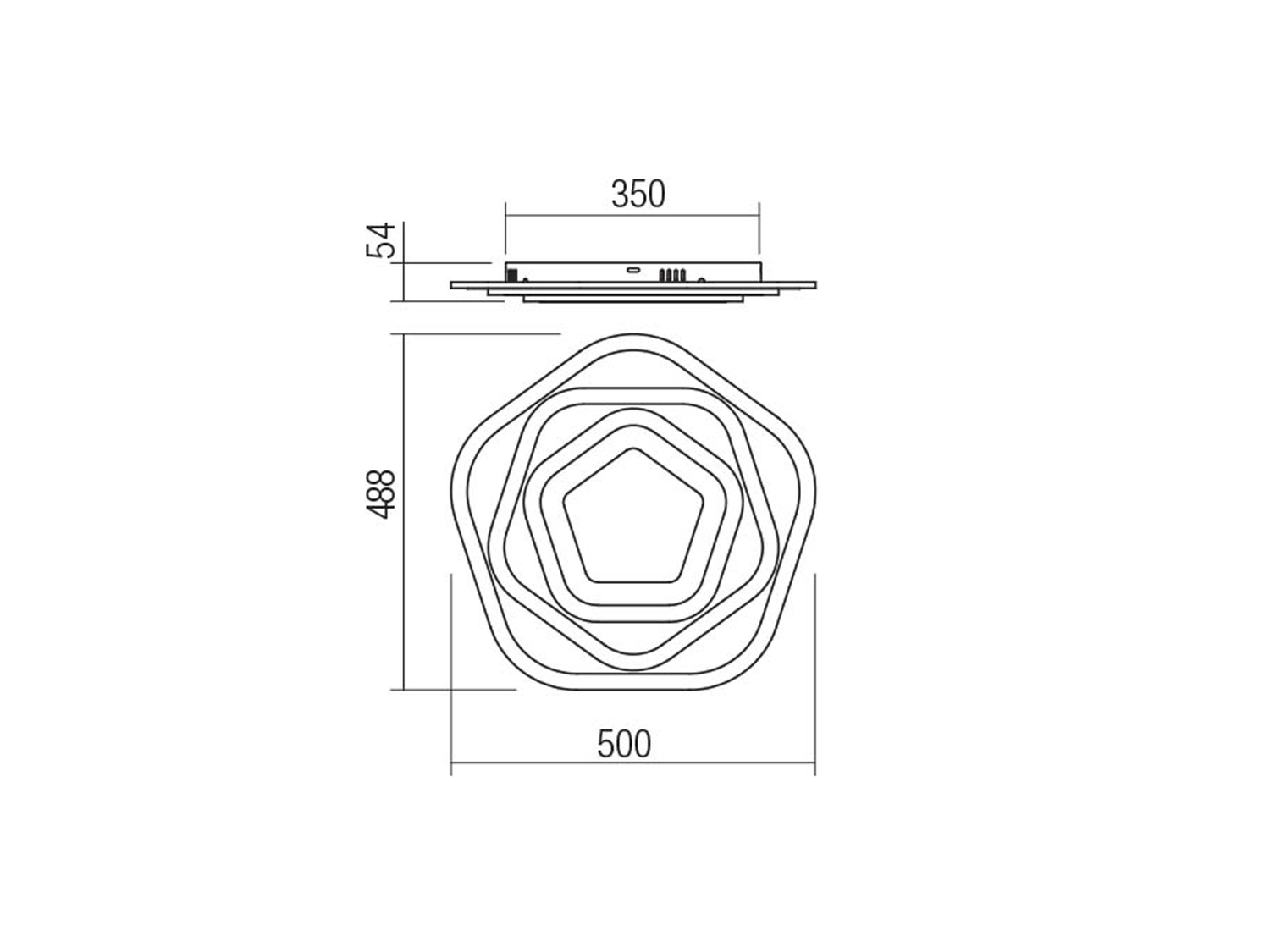 Nástěnné/stropní LED stmívatelné svítidlo Stratos, matně bílé, 77W, 3000K/4000K/6000K, 50cm