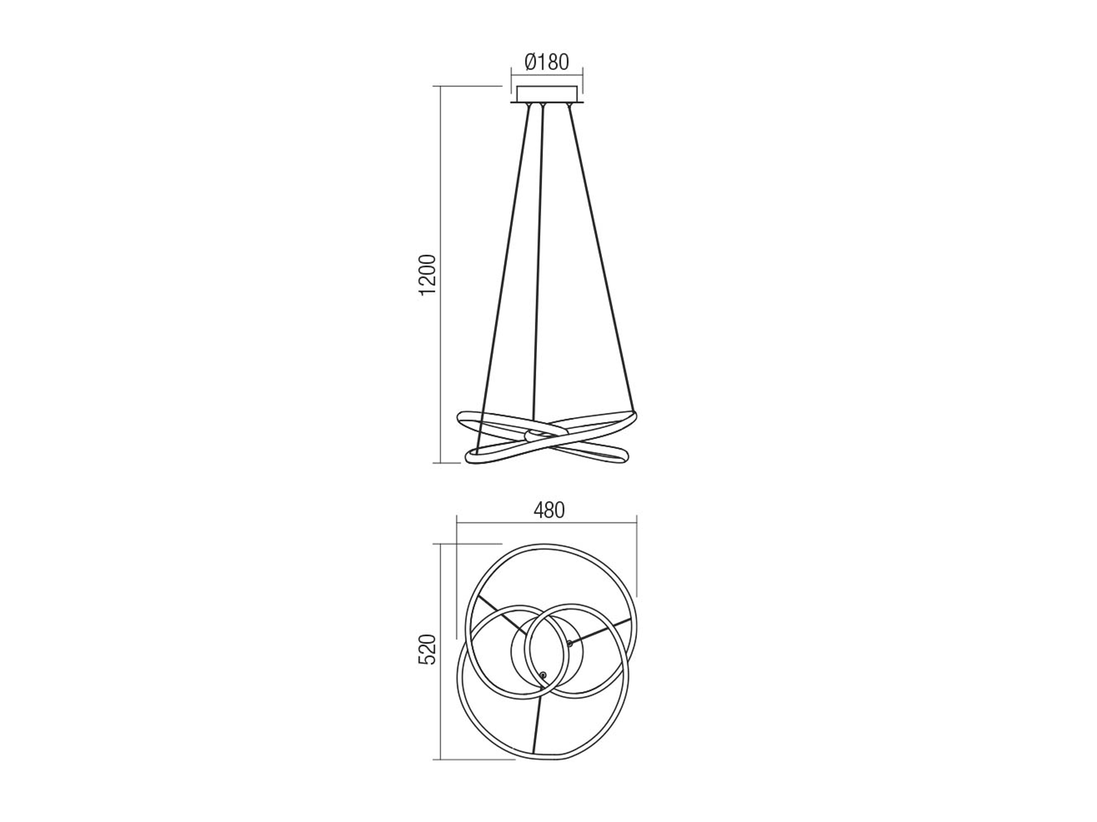 Závěsné LED svítidlo Sintra, matná bílá, 41W, 3000K, 52cm