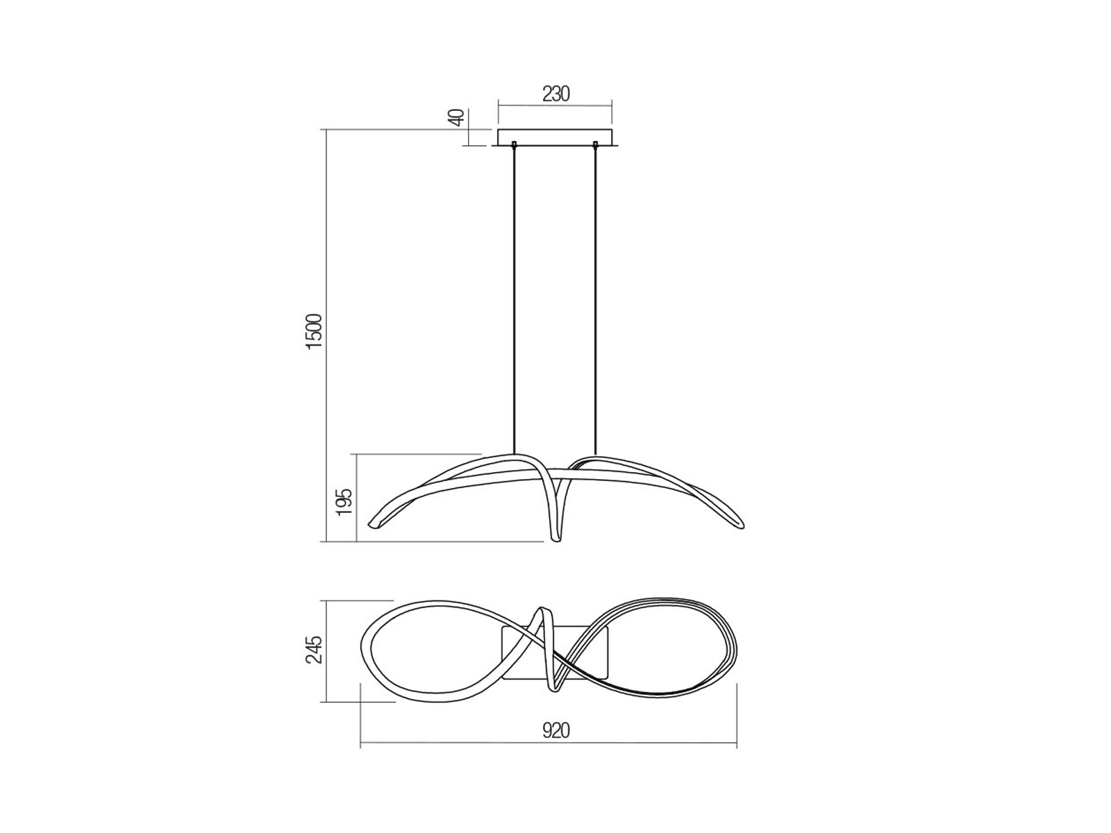 Závěsné LED svítidlo Lamon, pískově bílá, 57W, 4000K, 92cm