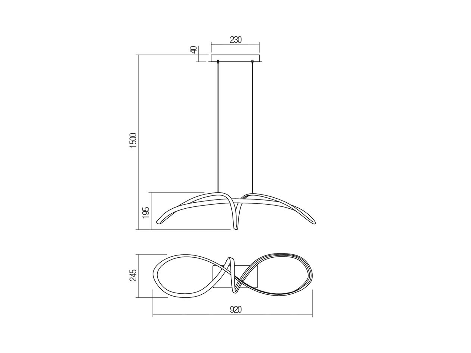 Závěsné LED svítidlo Lamon, bronzové, 57W, 4000K, 92cm