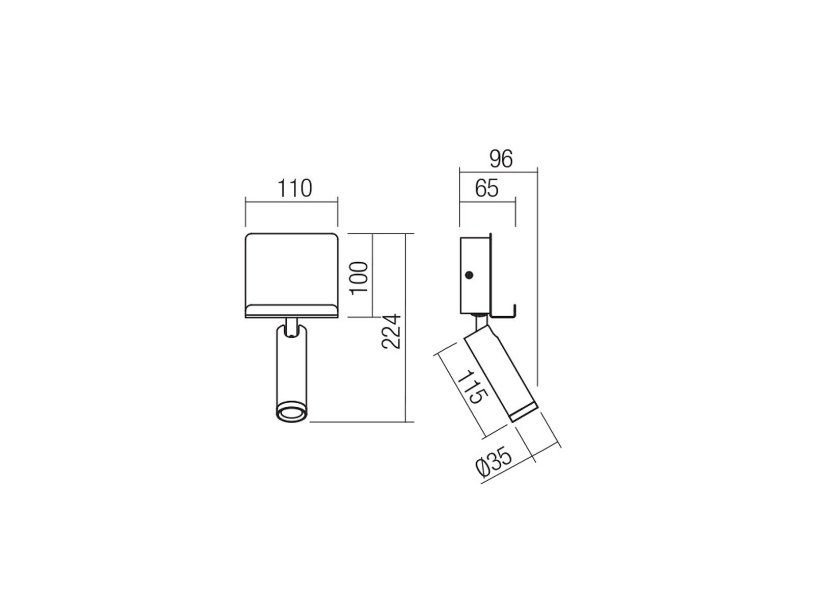 Nástěnné LED svítidlo Panel s USB, pískově bílá, 3,5W, 3000K, 22,4cm