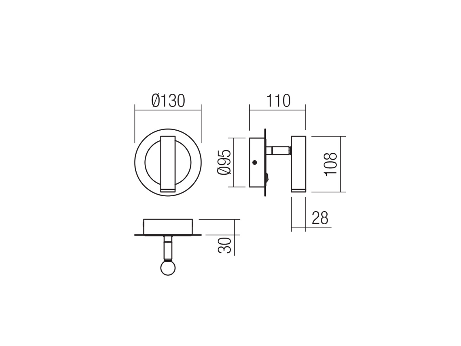 Nástěnné LED svítidlo Closer, pískově bílá, mosaz, 6W, 3000K, ø13cm