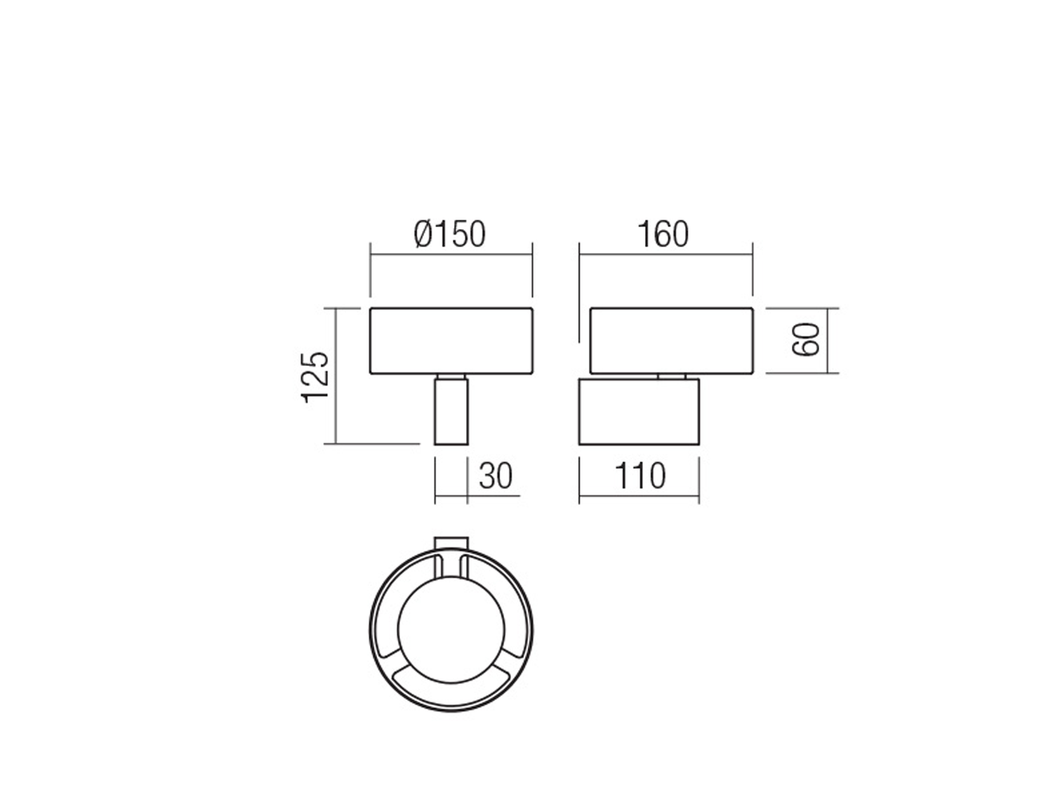 Nástěnné LED svítidlo Punkt, pískově bílá, 6W, 3000K, ø15cm