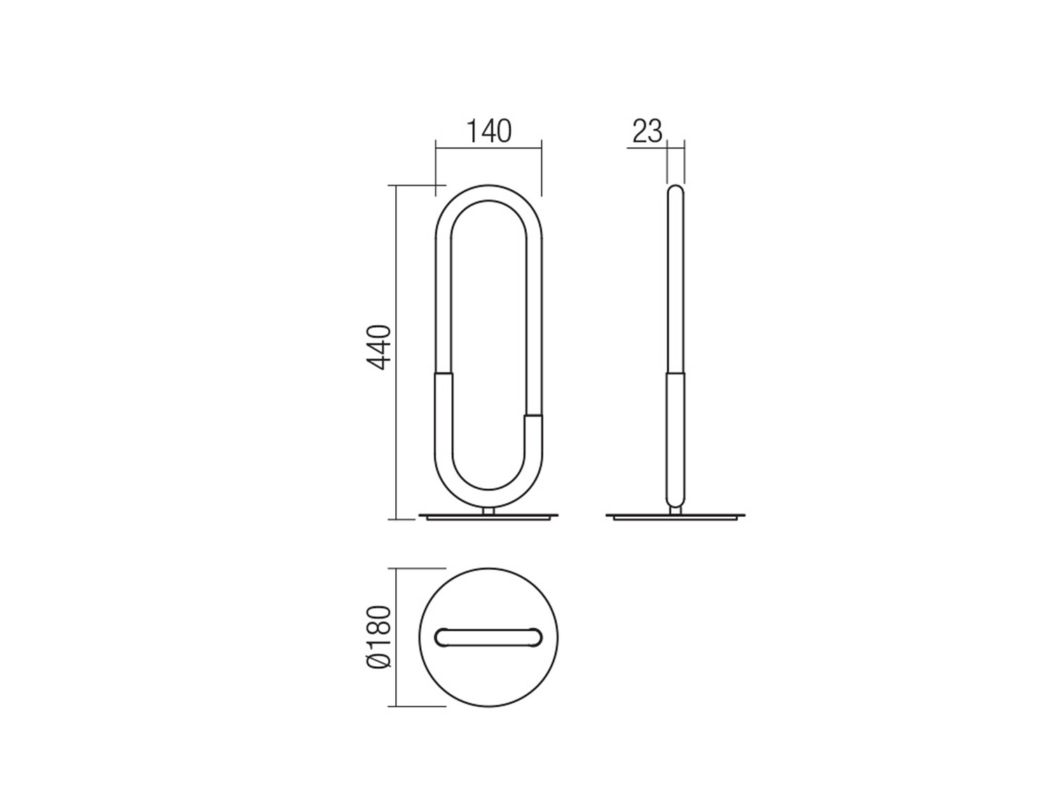 Stolní LED lampa Latium, pískově černá, 9W, 3000K, 44cm