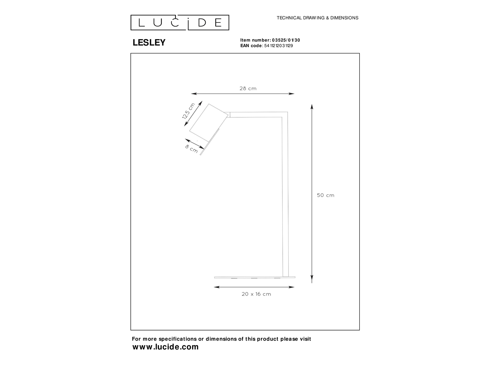 Stolní lampa Lesley, černá, GU10, 50cm