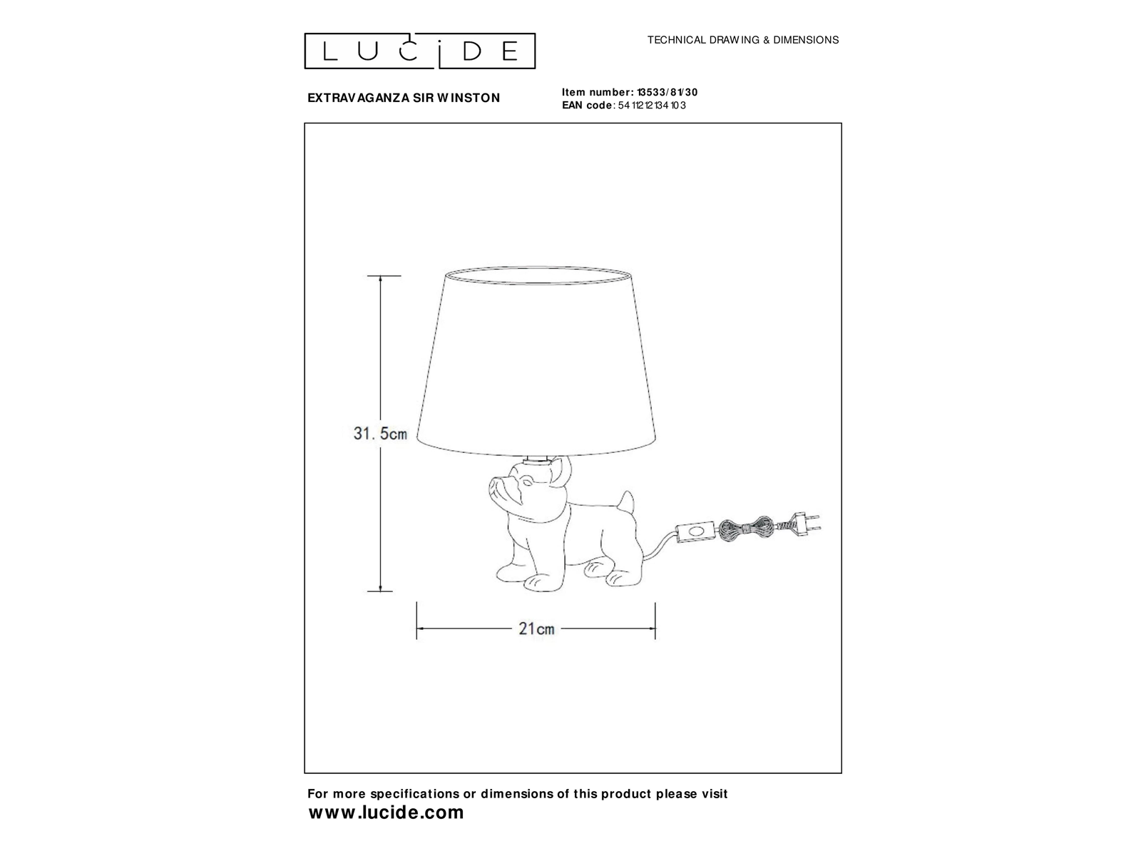 Stolní lampa Extravaganza Sir Winston, černá, E14, 31,5cm