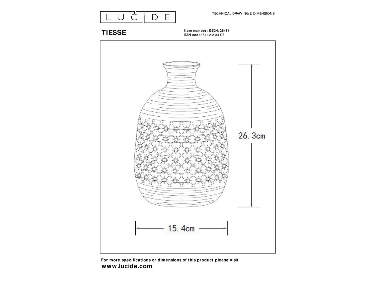 Stolní lampa Tiesse, bílá, E14, 26,3cm