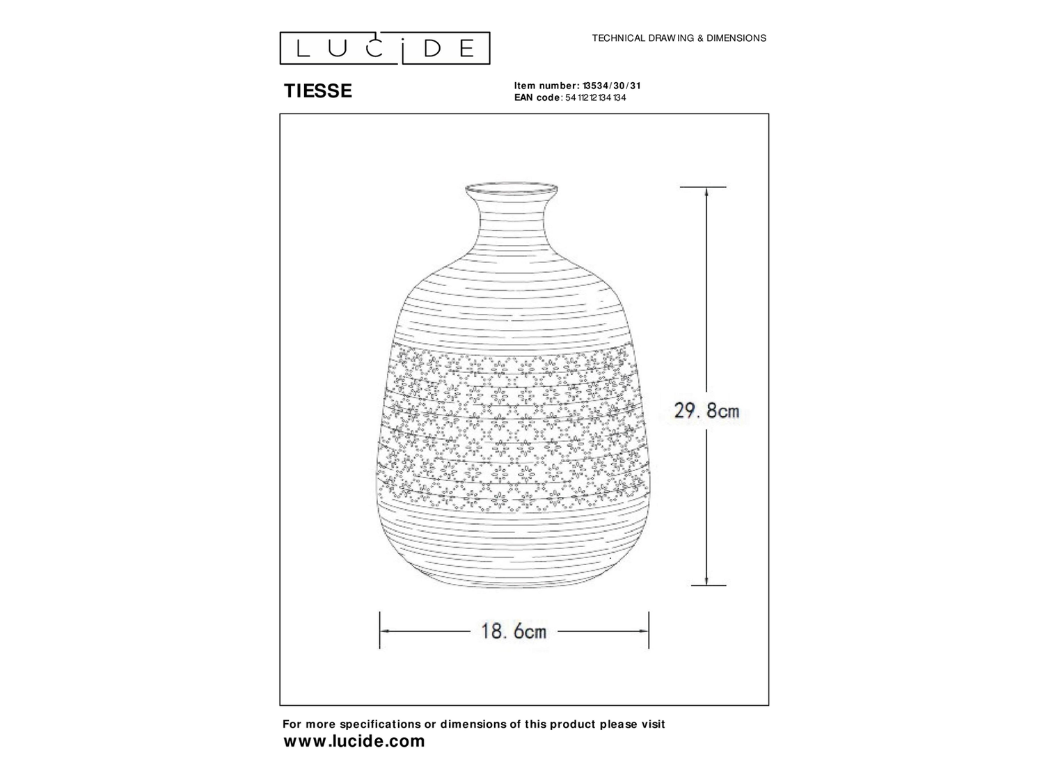 Stolní lampa Tiesse, bílá, E14, 29,8cm