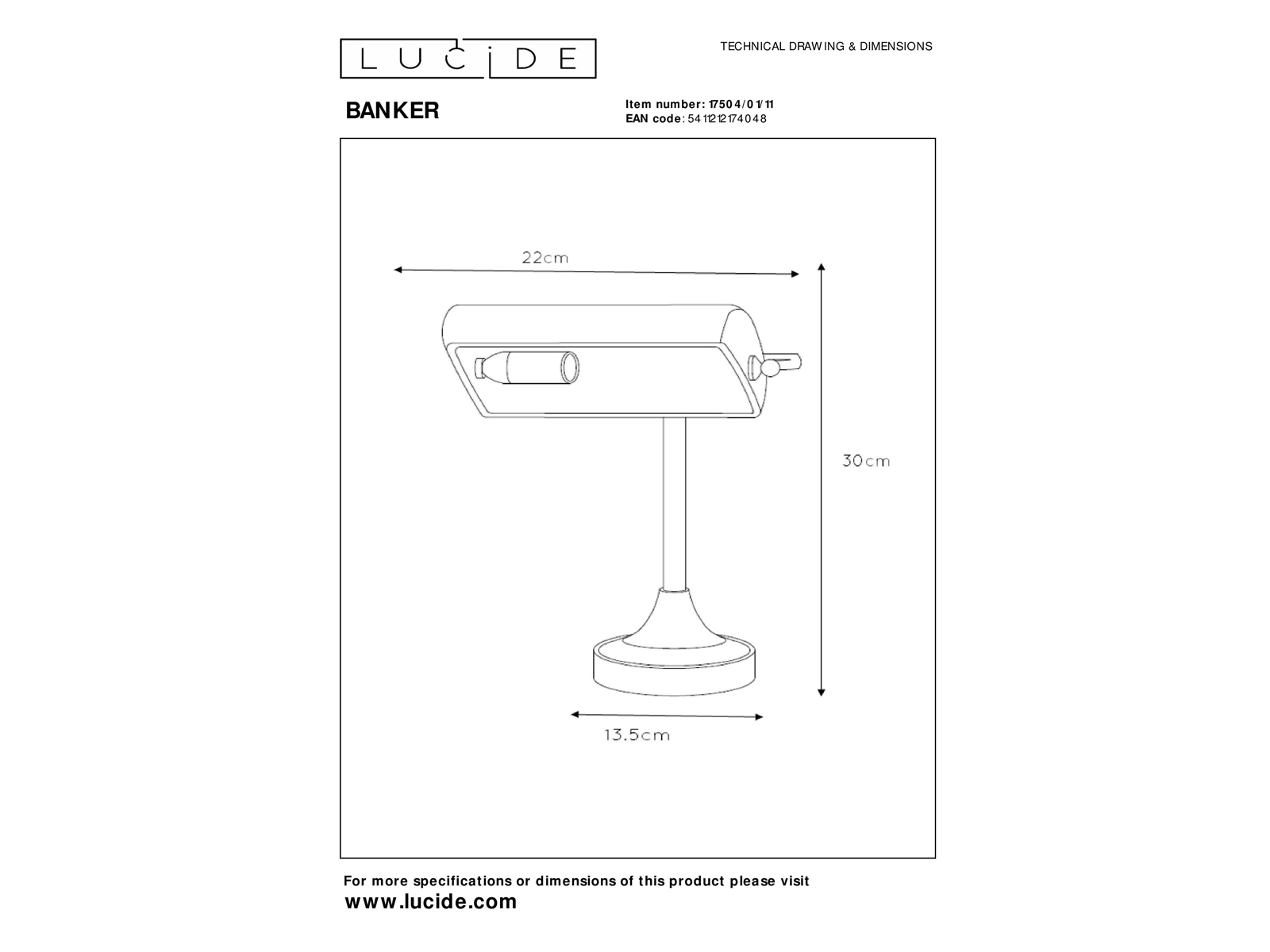 Stolní lampa Banker, chrom/bílá, E14, 30cm