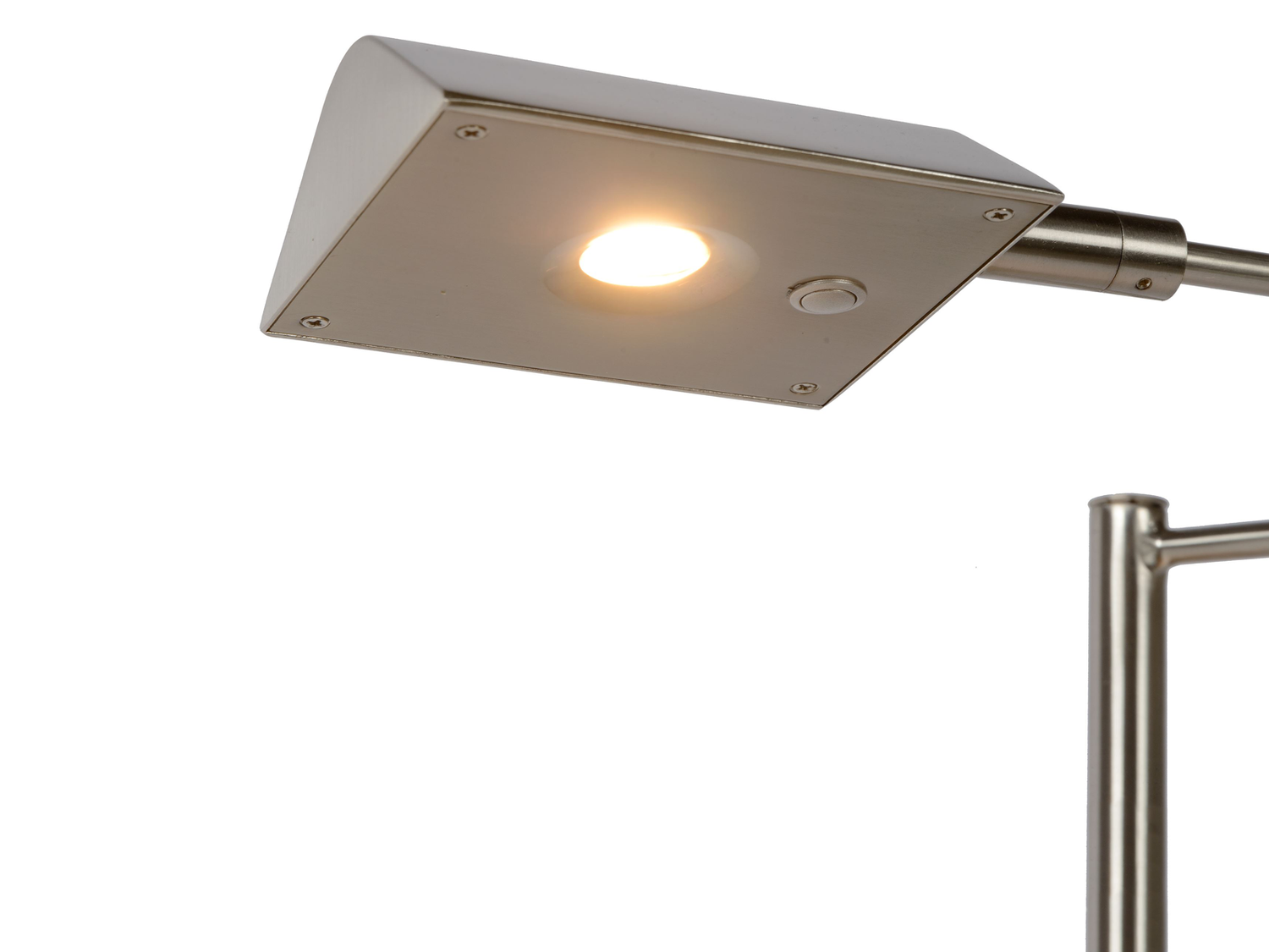 Stolní LED lampa Nuvola saténový chrom, 9W, 3000K, 38cm