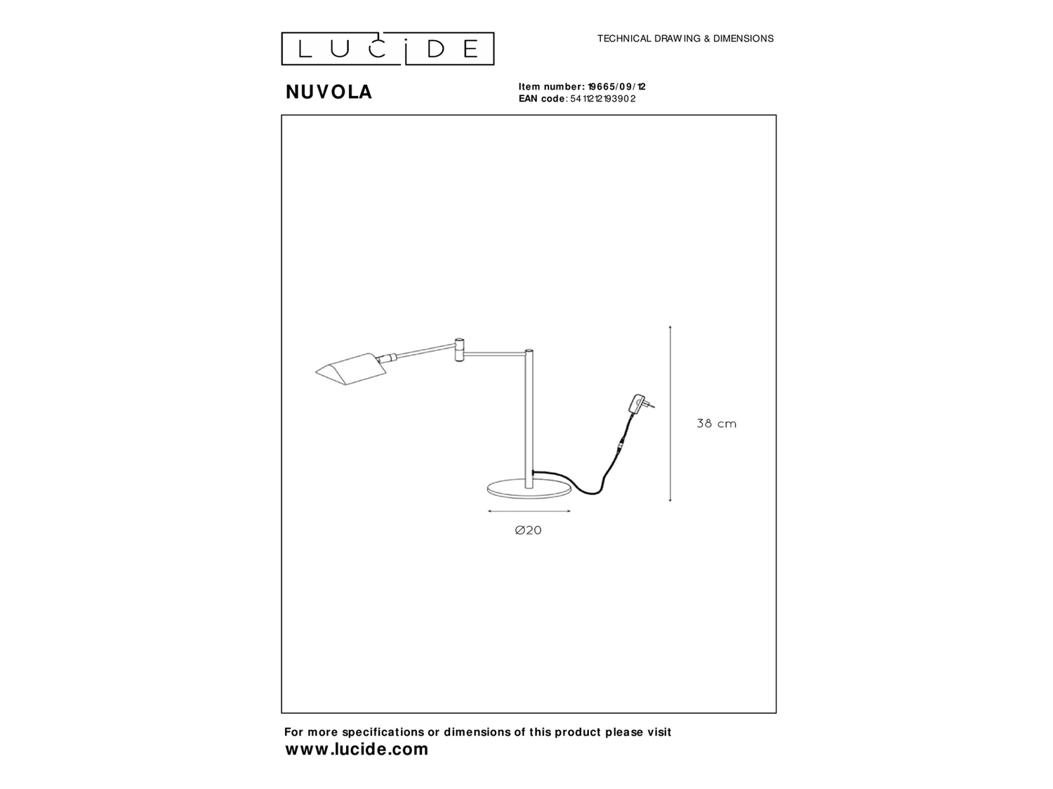 Stolní LED lampa Nuvola saténový chrom, 9W, 3000K, 38cm