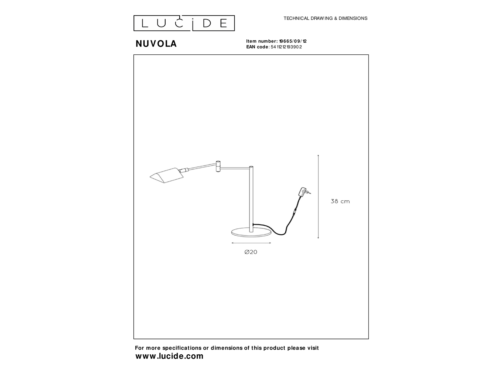 Stolní LED lampa Nuvola saténový chrom, 9W, 3000K, 38cm