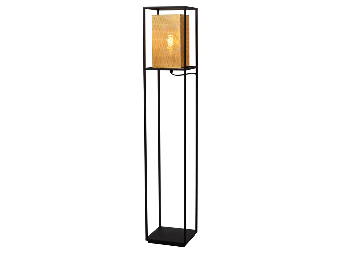 Stojací lampa Sansa matně zlatá/černá, E27, 122cm