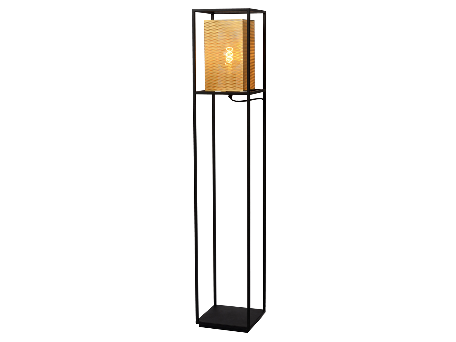 Stojací lampa Sansa matně zlatá/černá, E27, 122cm