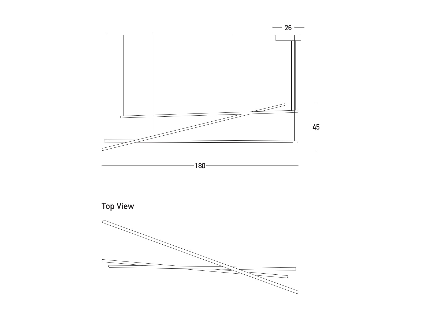 Závěsné LED svítidlo matně zlaté, 64W, 3000K, 180cm