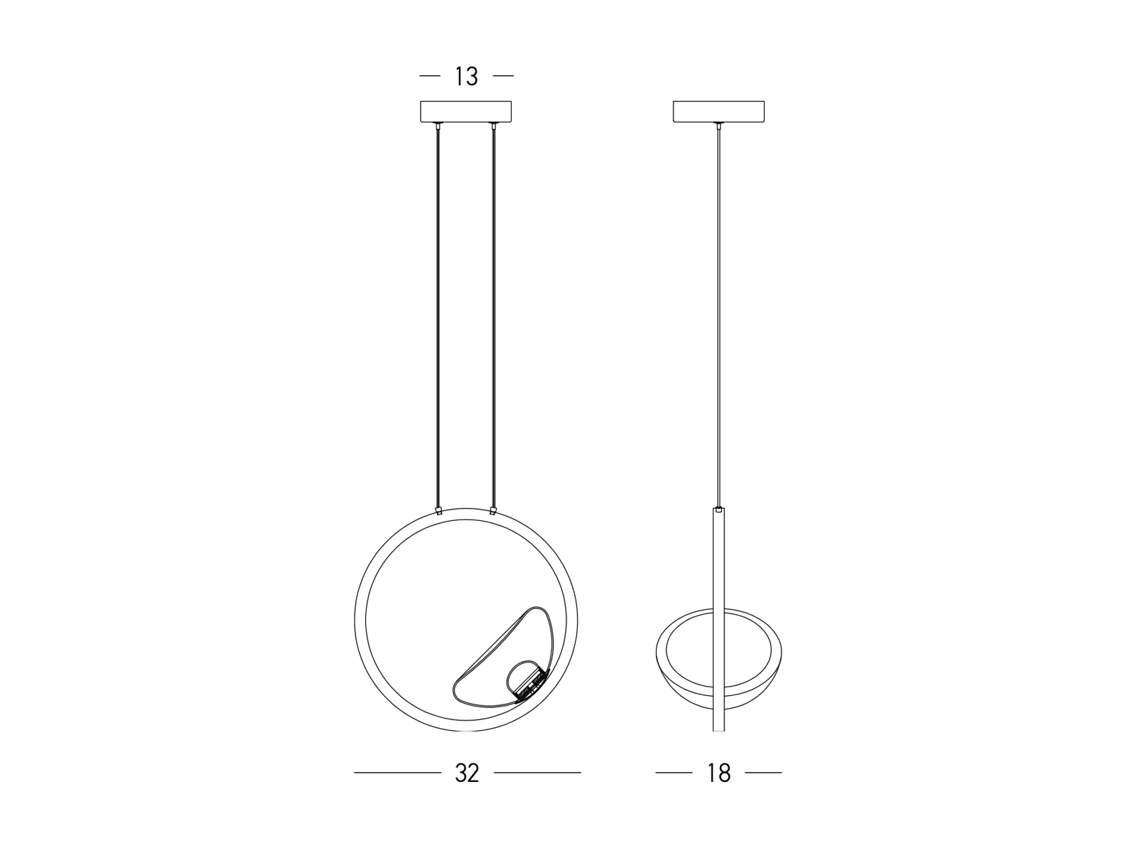 Závěsné LED svítidlo kruhové matně zlaté 7W ø32cm