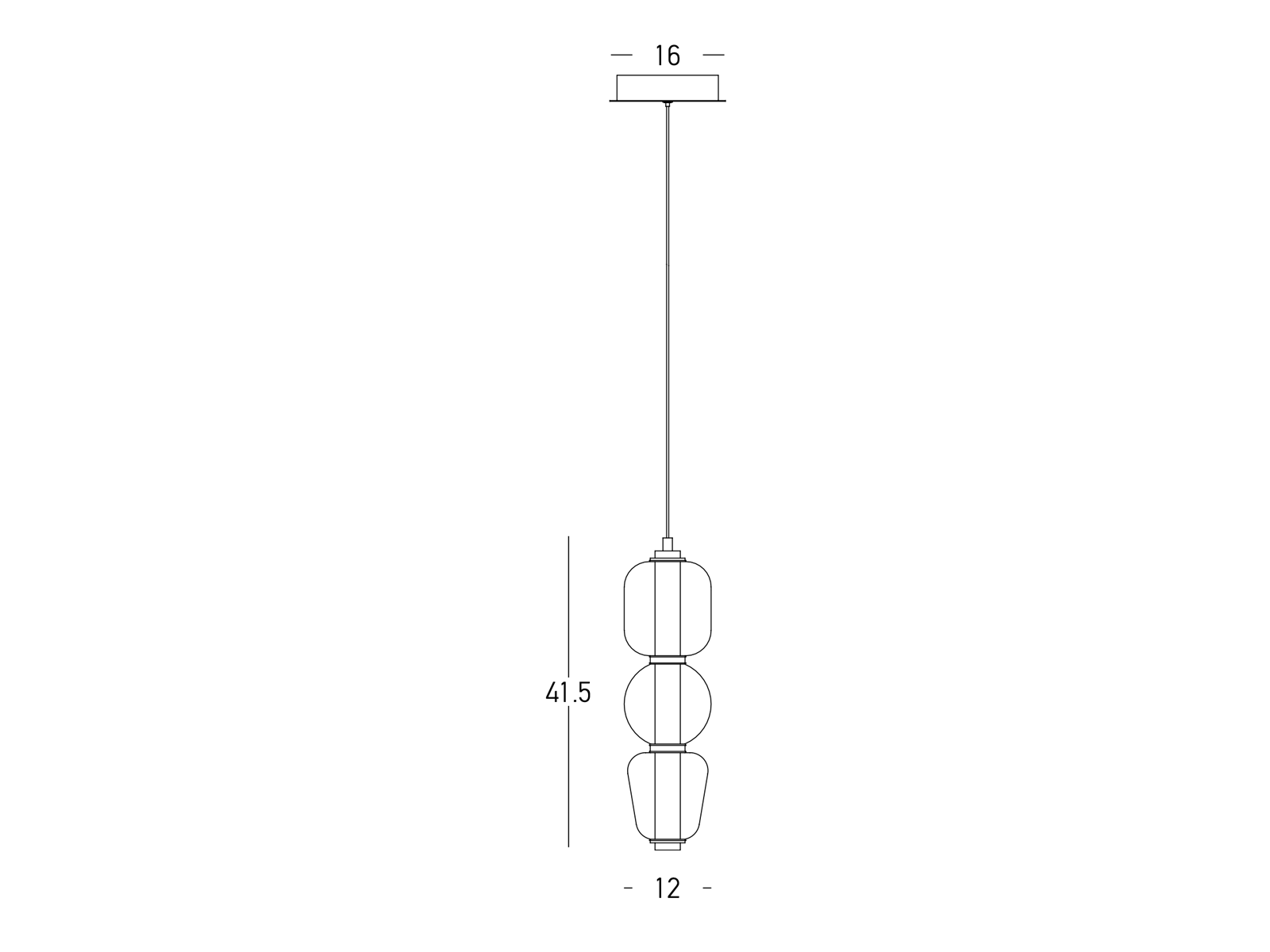 Závěsné LED svítidlo matně zlaté champagne sklo 12W 41,5cm