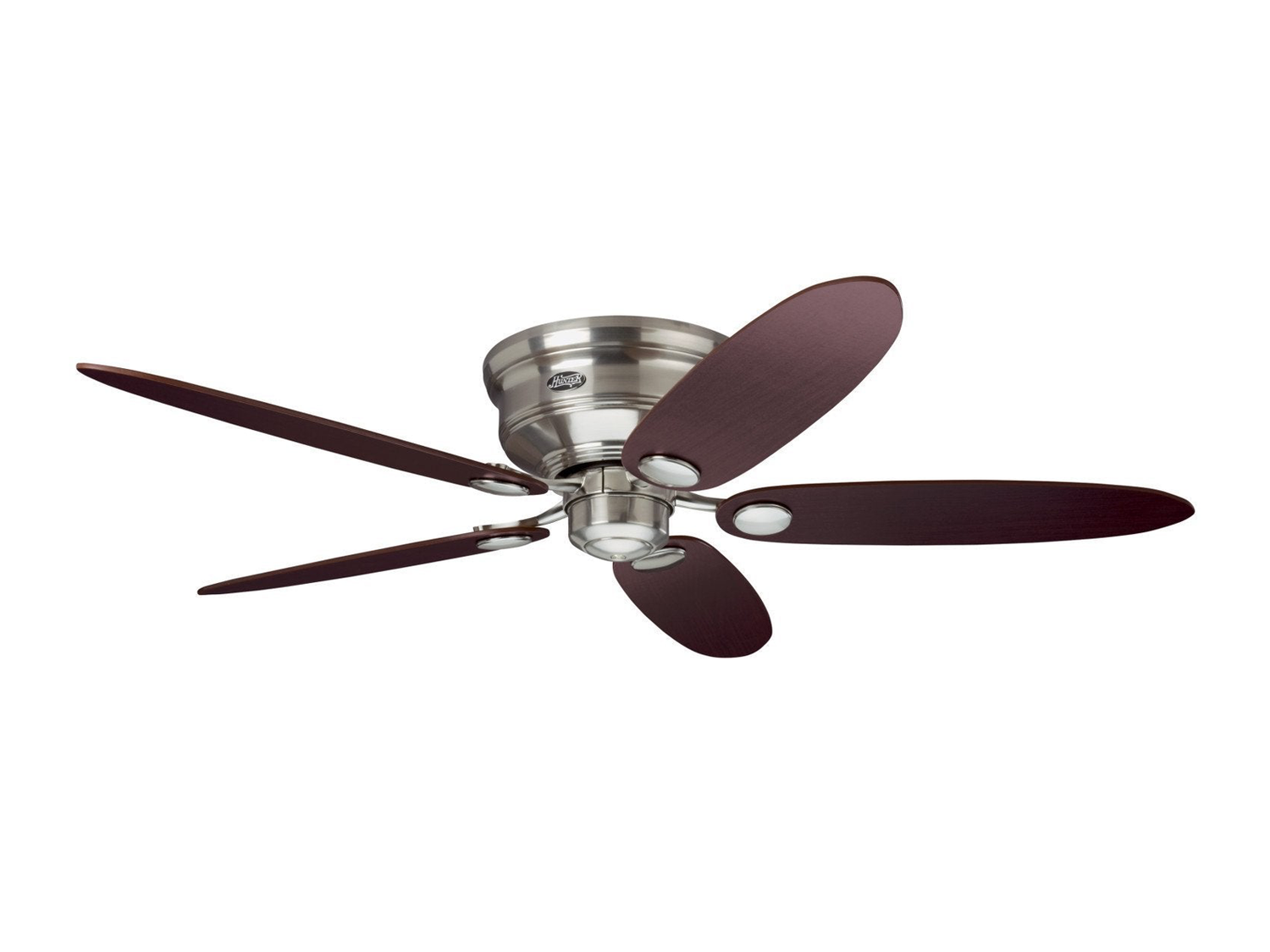 Stropní reverzní ventilátor Low Profile III, kartáčovaný nikl, ø132/ø112cm