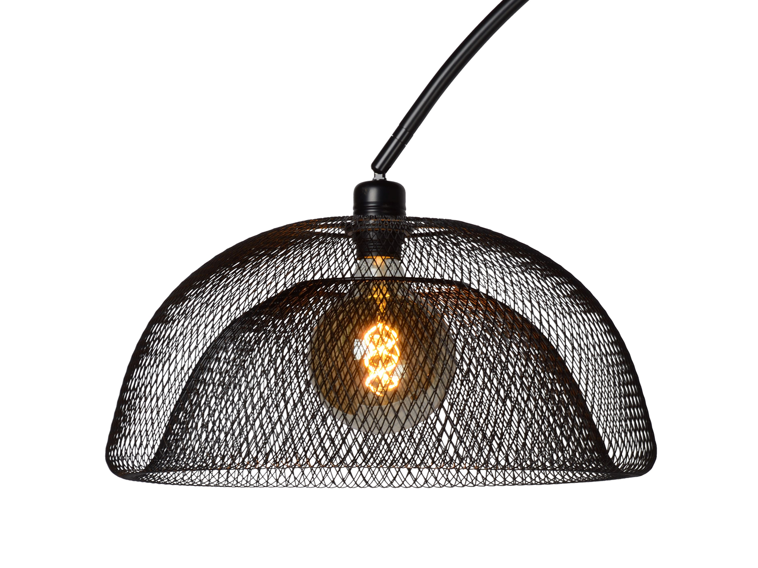 Stojací lampa Mesh černá, E27, 200cm