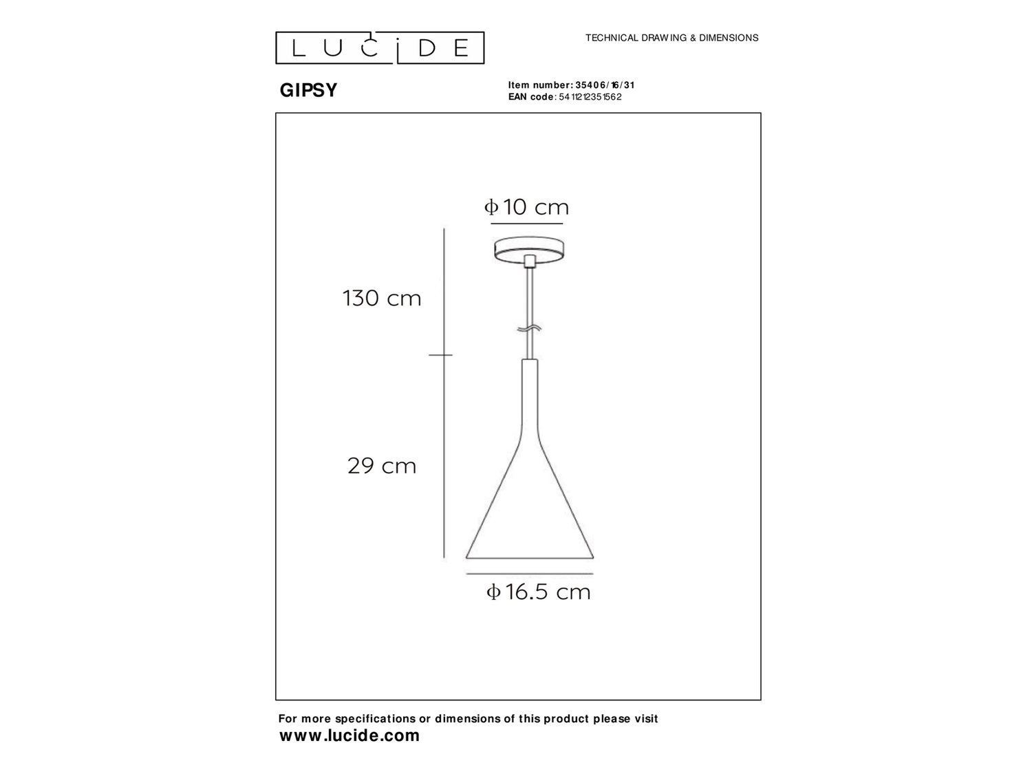 Závěsné svítidlo Gipsy bílé, E27, ø16,5cm