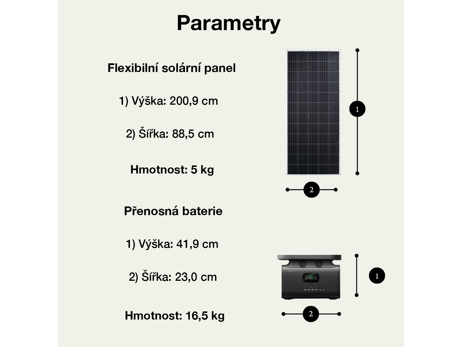 Sada 310 W flexibilního solárního panelu s 1500 W baterií