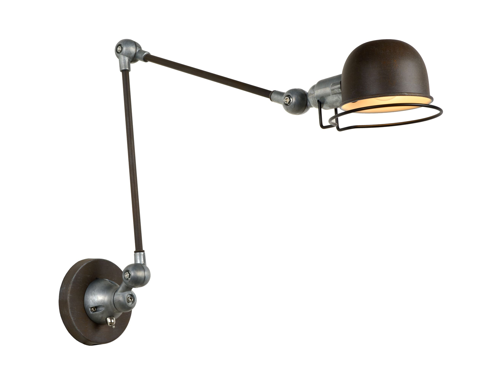 Nástěnná lampa Honore, rezavě hnědá, E14, 45-68cm