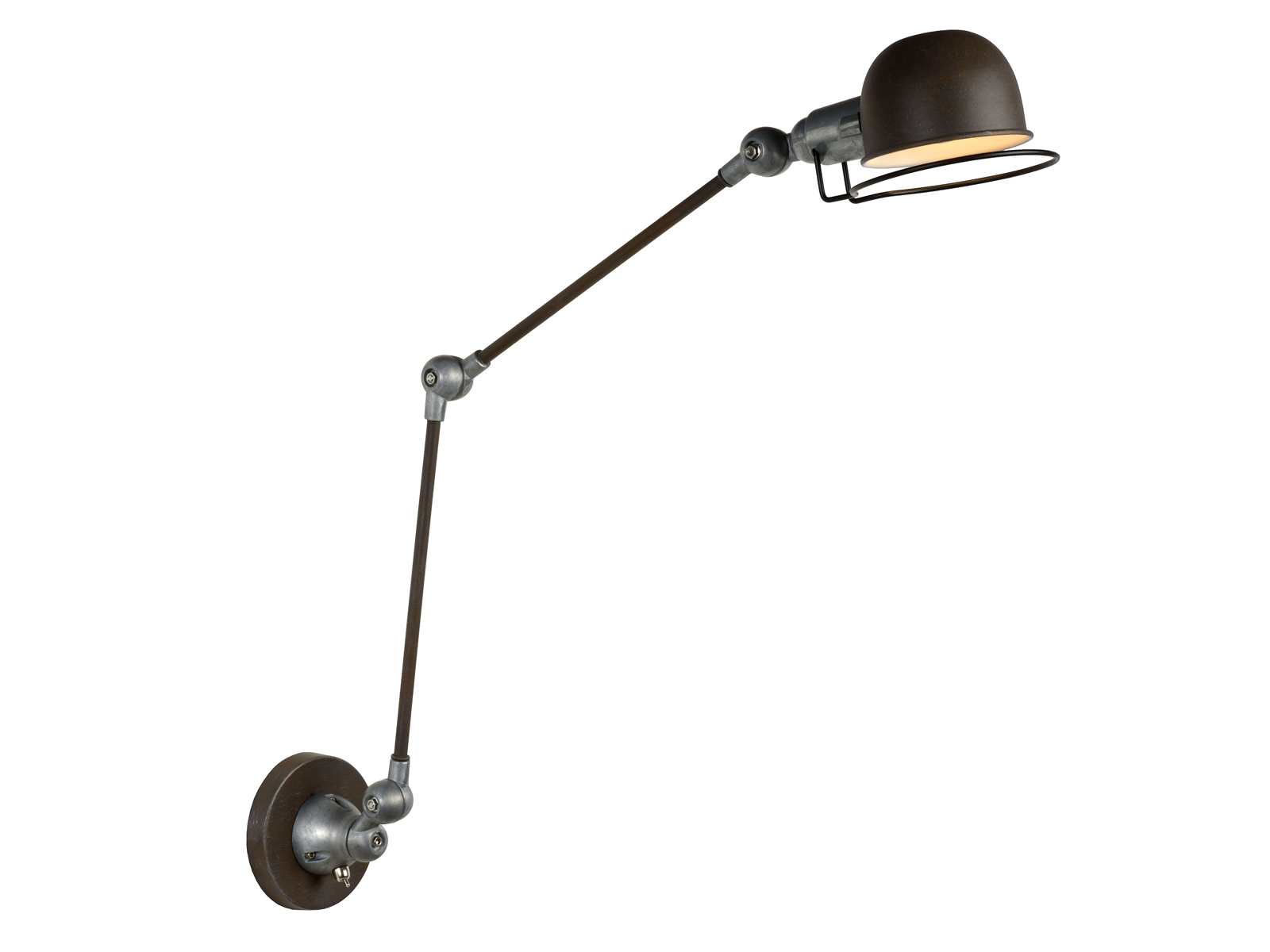 Nástěnná lampa Honore, rezavě hnědá, E14, 45-68cm