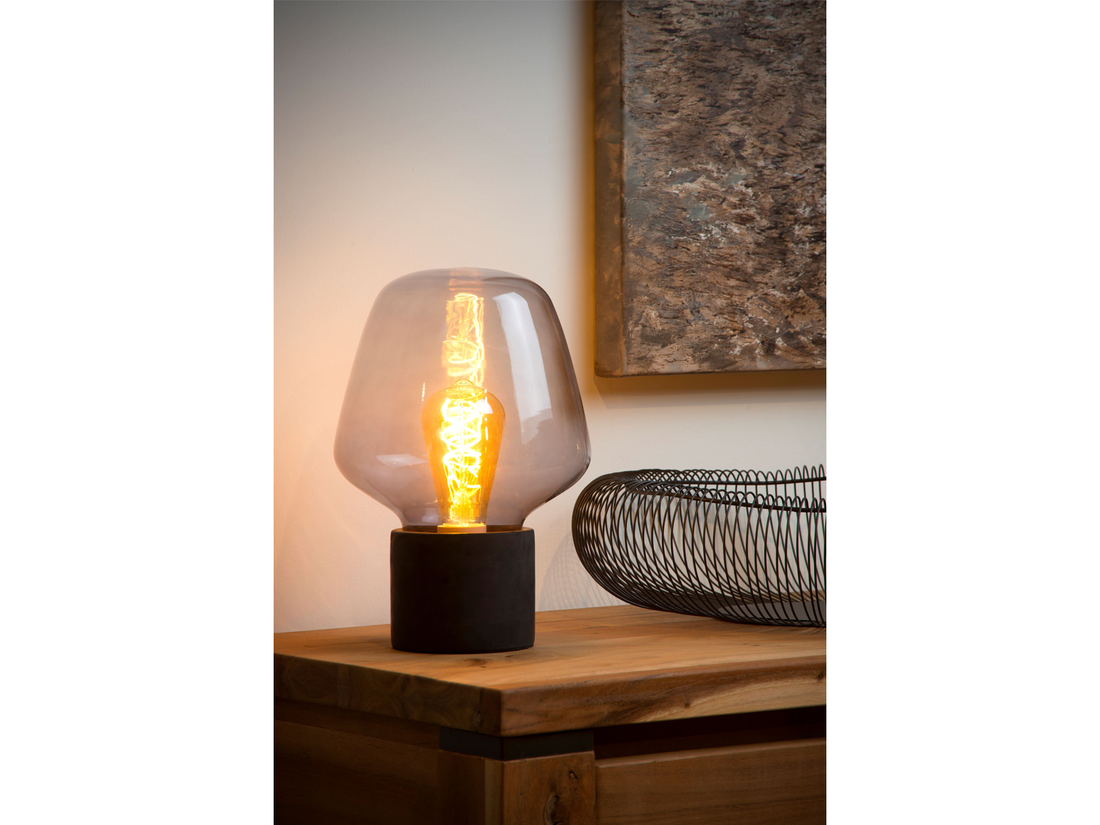 Stolní lampa Becky, kouřově šedá, E27, 29,5cm