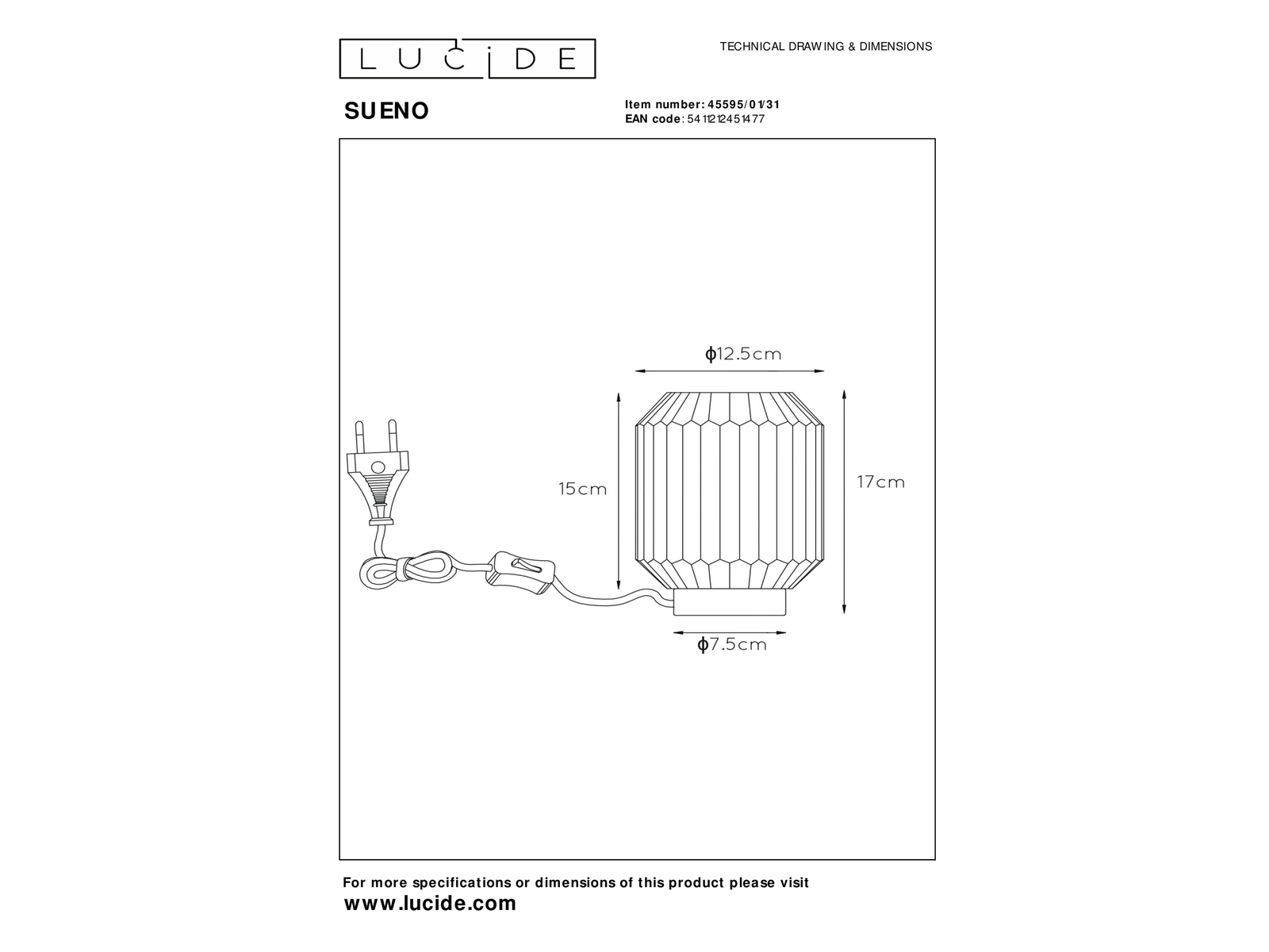 Stolní lampa Sueno, bílá, E14, 17cm