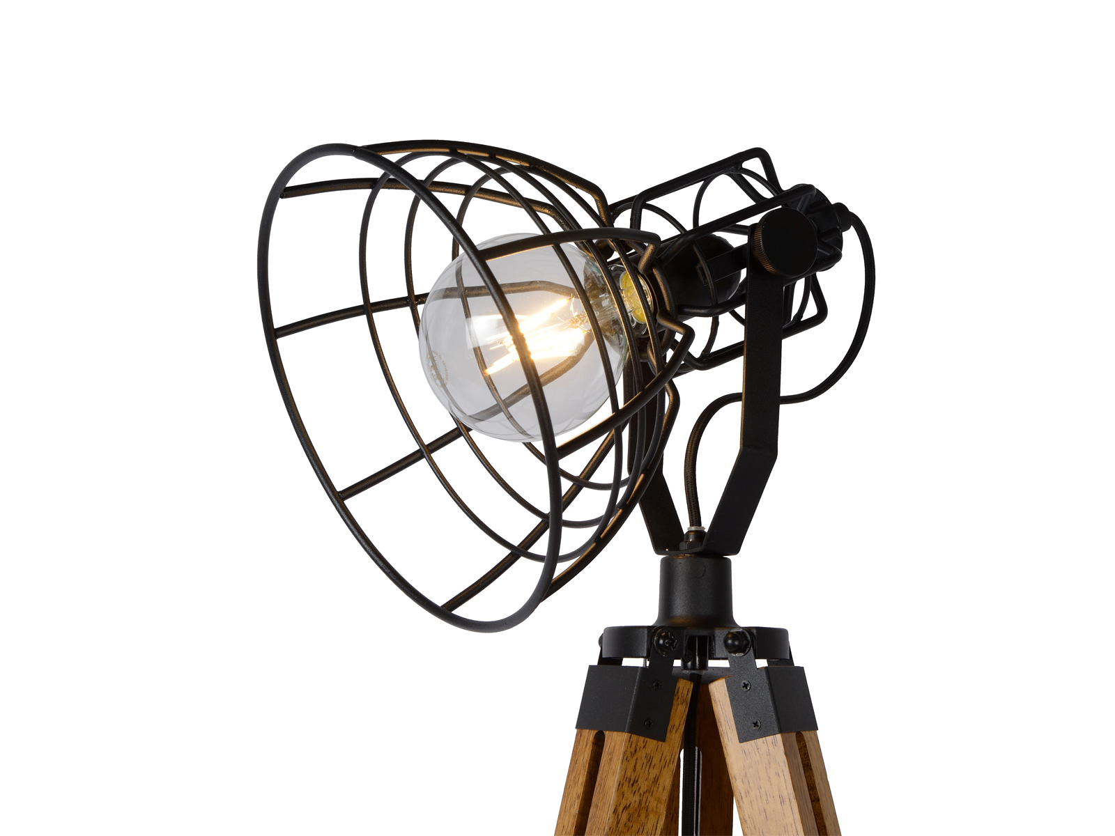 Stojací lampa Joshua, černá, E27, 105cm