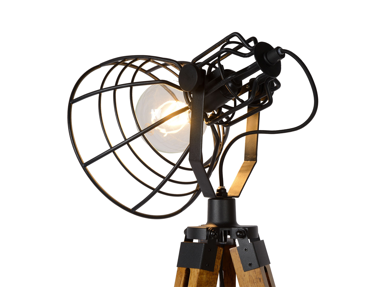 Stojací lampa Joshua, černá, E27, 105cm