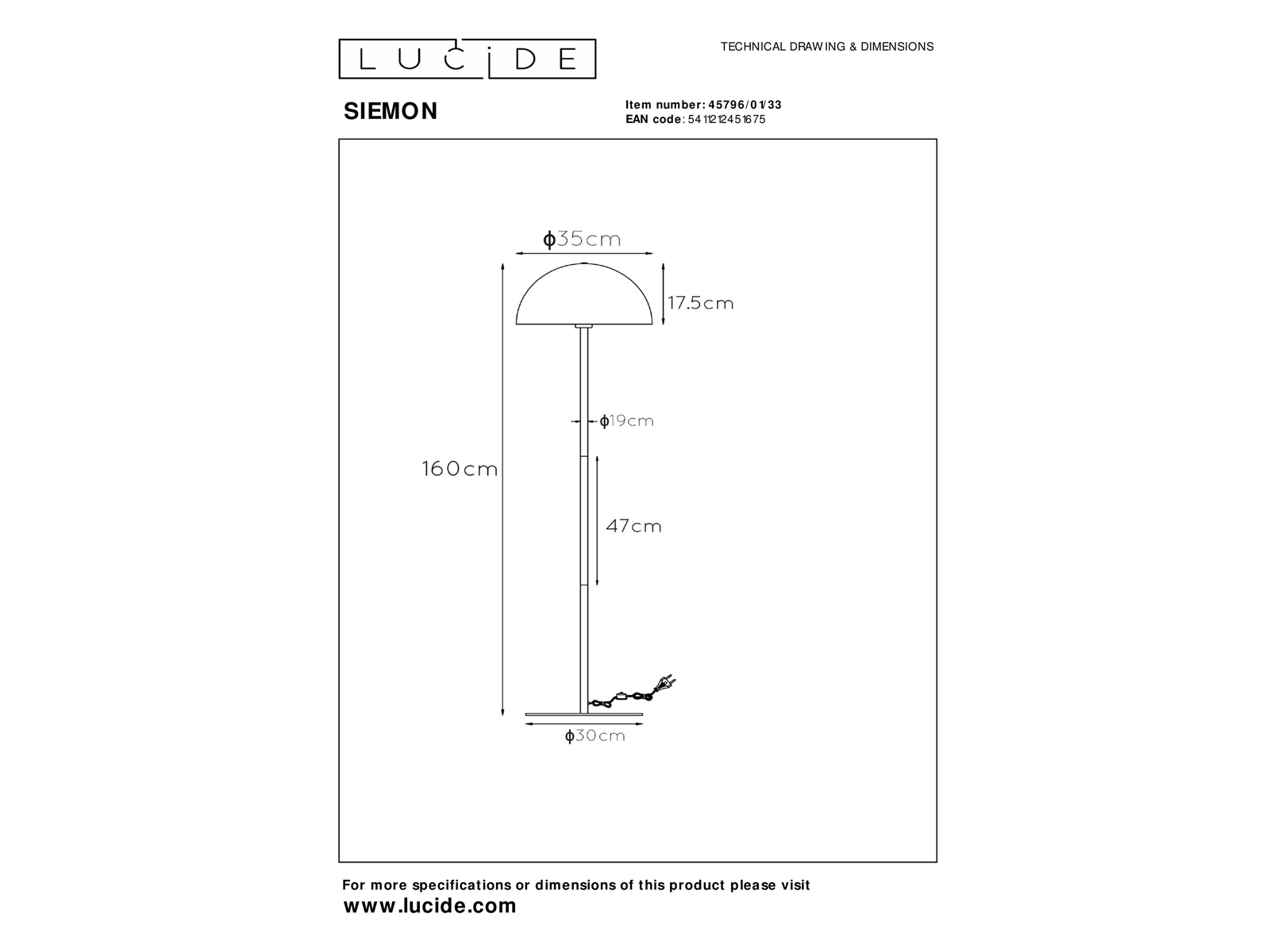 Stojací lampa Siemon, zelená, E27, 160cm