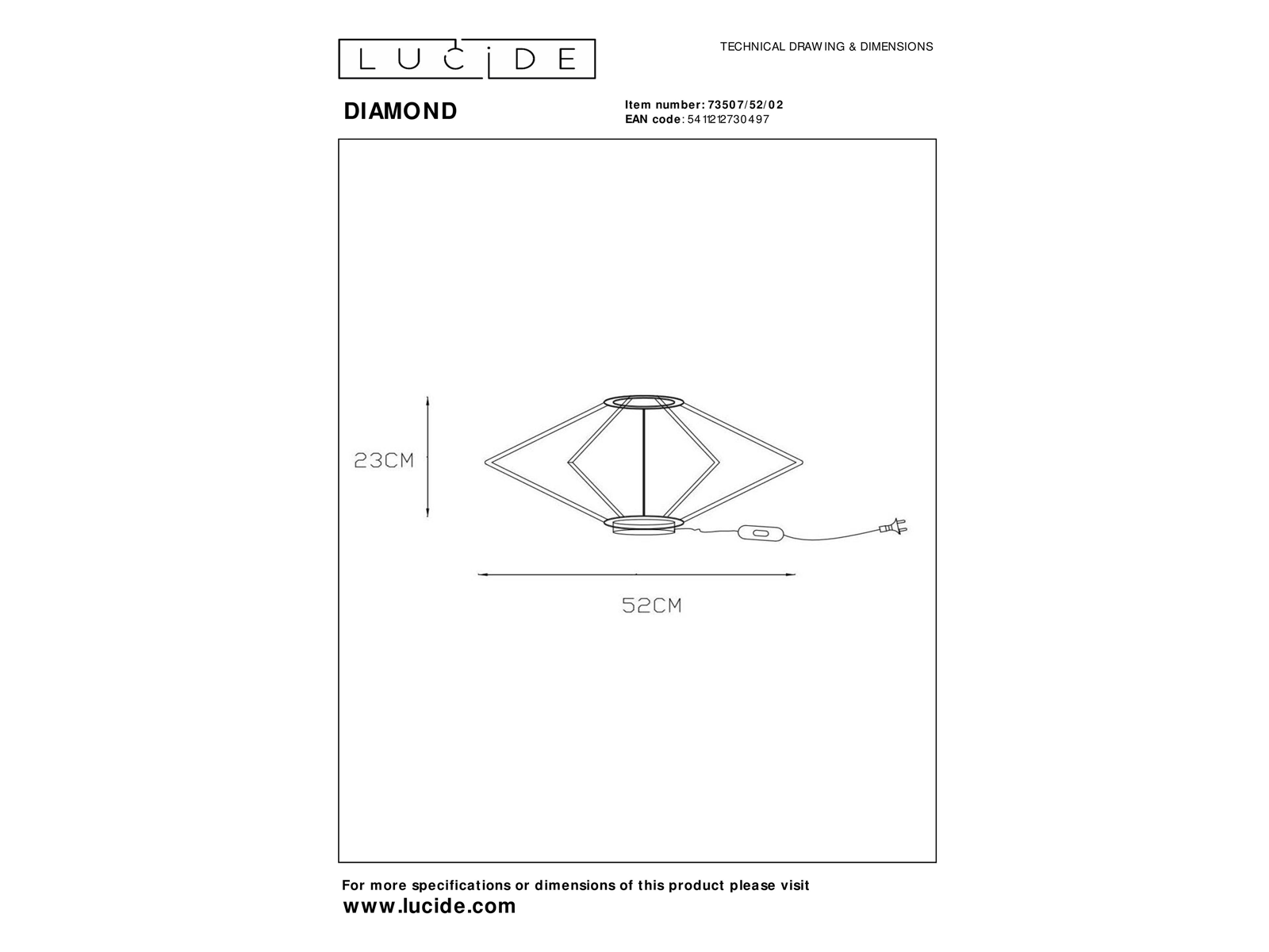 Stolní lampa Diamond matně zlaté, E27, ø52cm