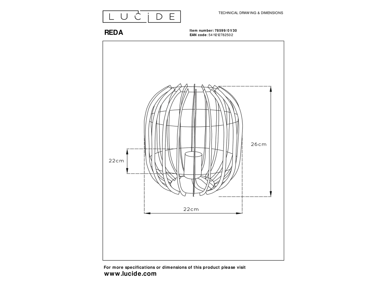 Stolní lampa Reda, černá, E27, 26cm