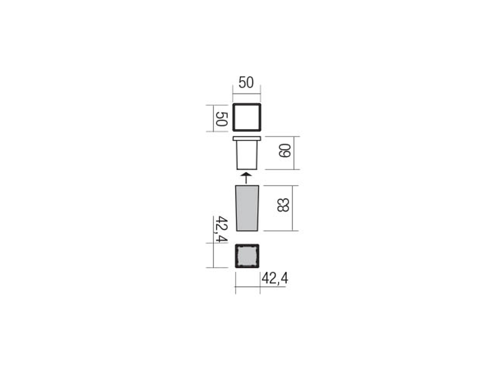 Nástěnné LED svítidlo XPI bílé, 3W, 3000K, 5cm