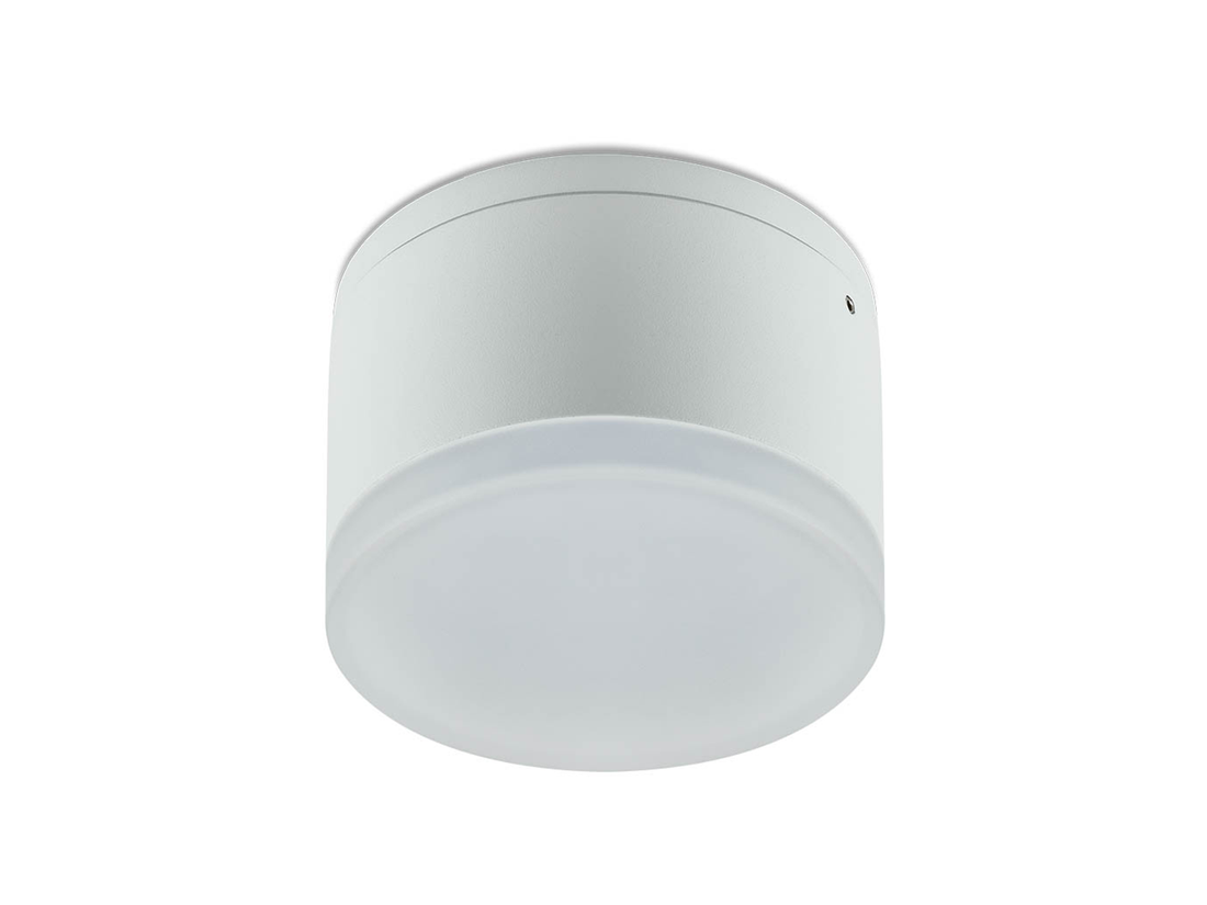 Stropní LED svítidlo Akron matně bílé, 9W, 3000K, ø10,8cm, IP54