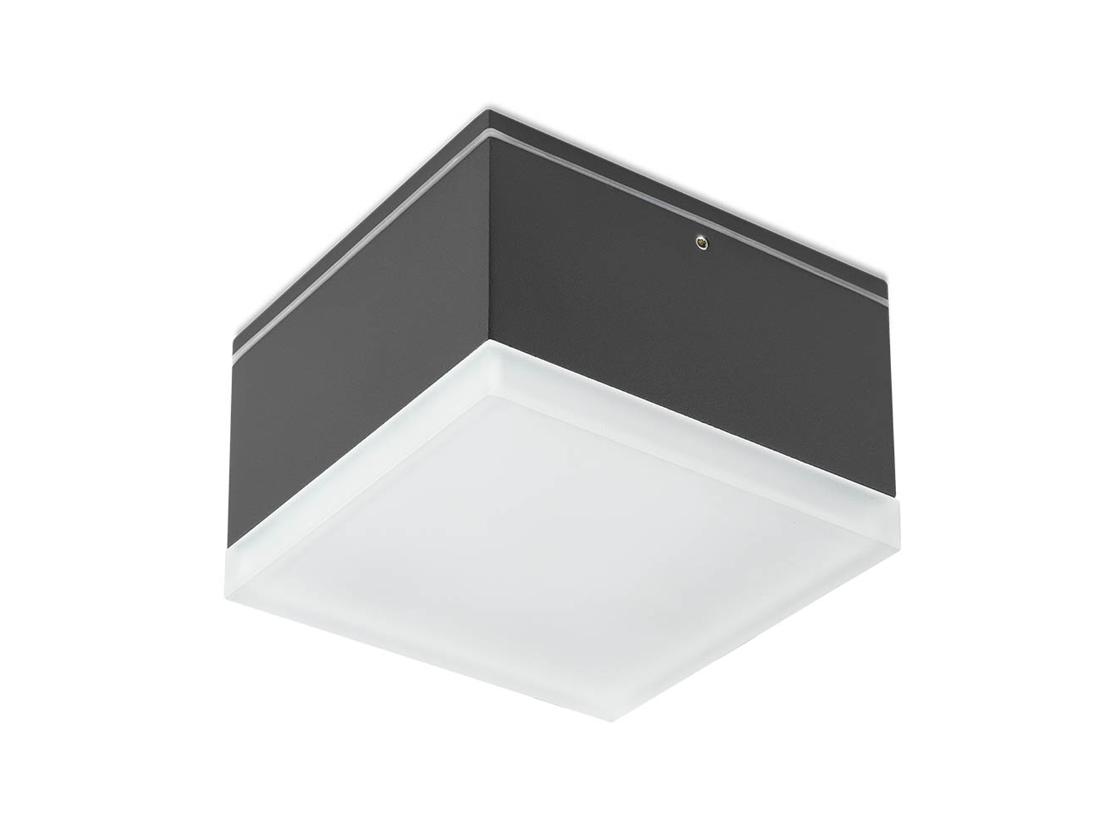 Stropní LED svítidlo Akron tmavě šedé, 9W, 3000K, 10,8cm, IP54