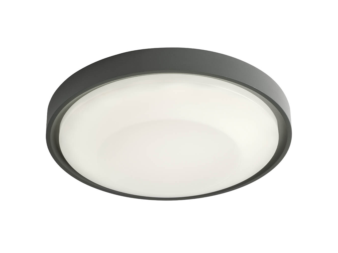 Stropní LED svítidlo Osiris tmavě šedé, 30W, 3000K, ø32cm