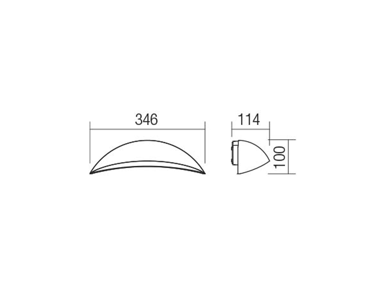 Nástěnné LED svítidlo Palma tmavě šedé, 18W, 3000K, 34,6cm