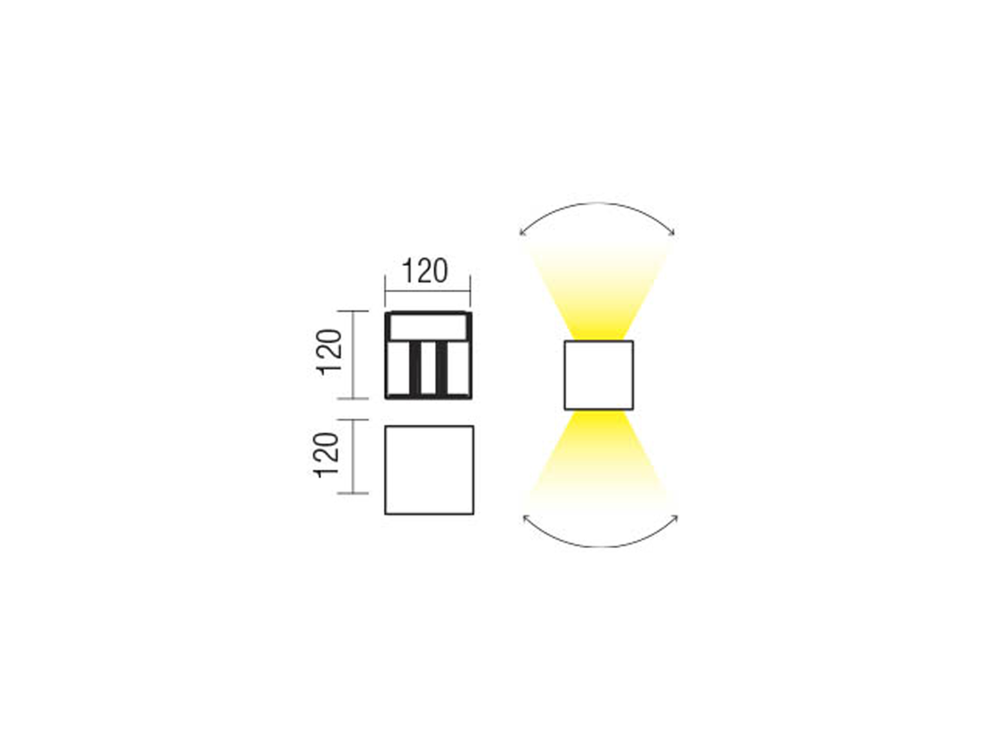 Nástěnné LED svítidlo Vary matně bílé, 2x10W, 3000K, 12cm