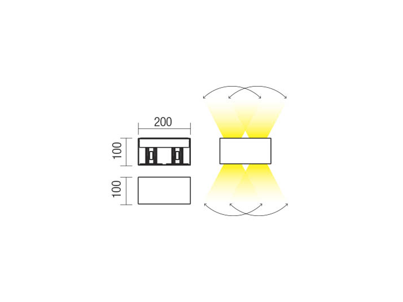 Nástěnné LED svítidlo Vary tmavě šedé, 4x5W, 4000K, 20cm