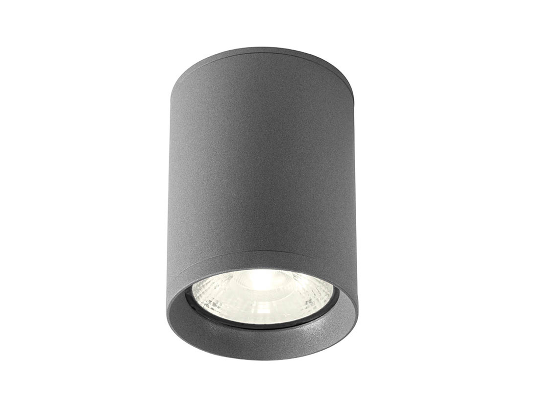 Stropní LED svítidlo Xilo tmavě šedé, 9W, 3000K, ø8cm