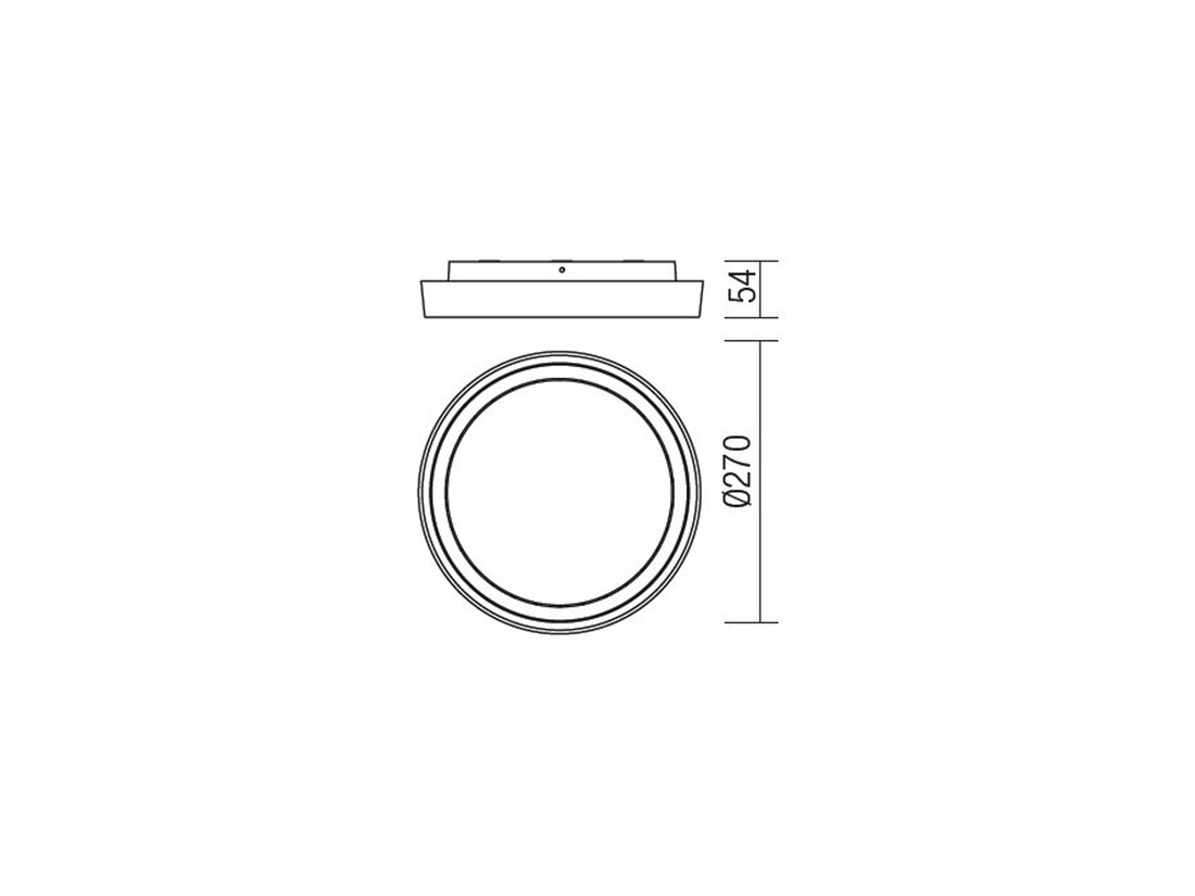 Stropní LED svítidlo Bezel matně bílé, 25W, 3000K, ø27cm