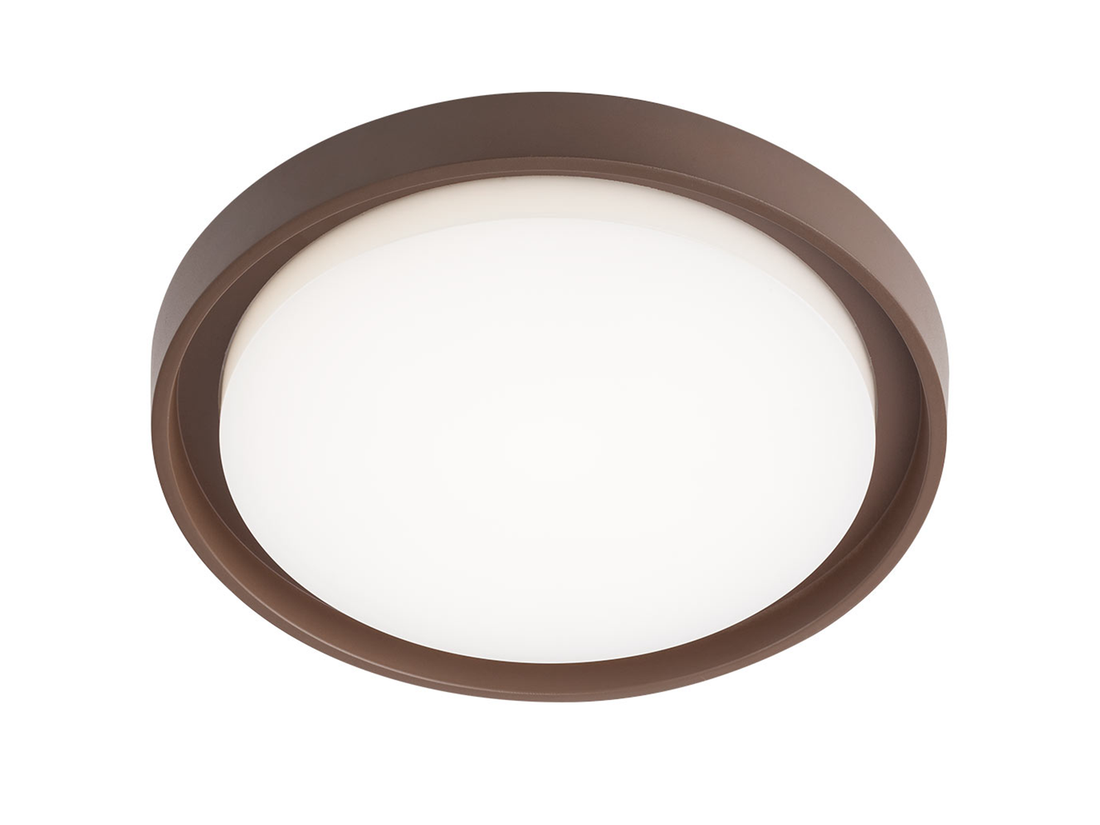 Stropní LED svítidlo Bezel tmavě hnědé, 30W, 3000K, ø34cm