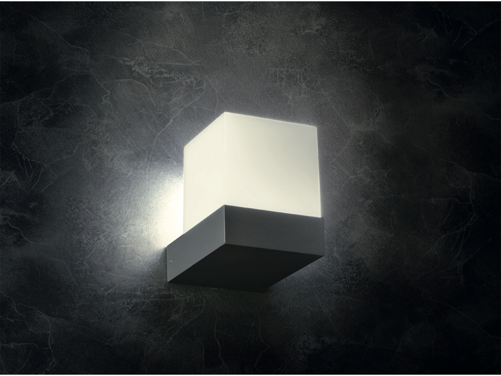 Nástěnné LED svítidlo Cube tmavě šedé, 7,5W, 2900-3100K, 13,8cm