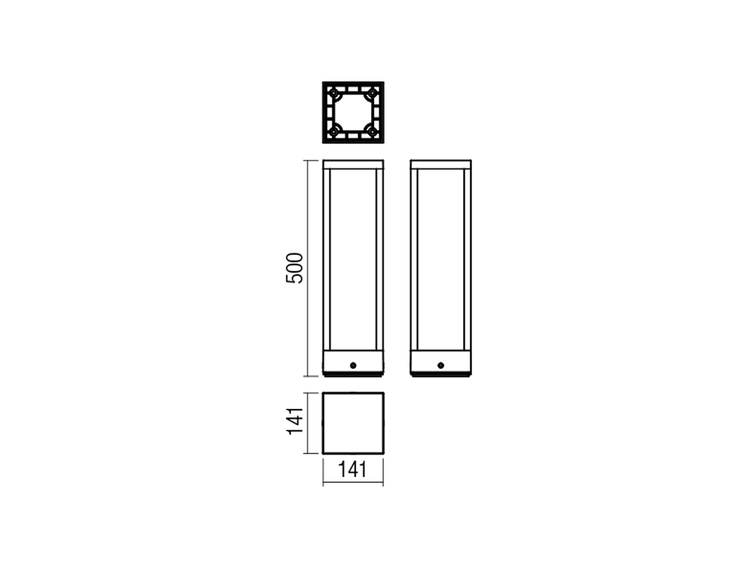 Stojací LED lampa Tower tmavě šedá, 15,8W, 3000K, 50cm