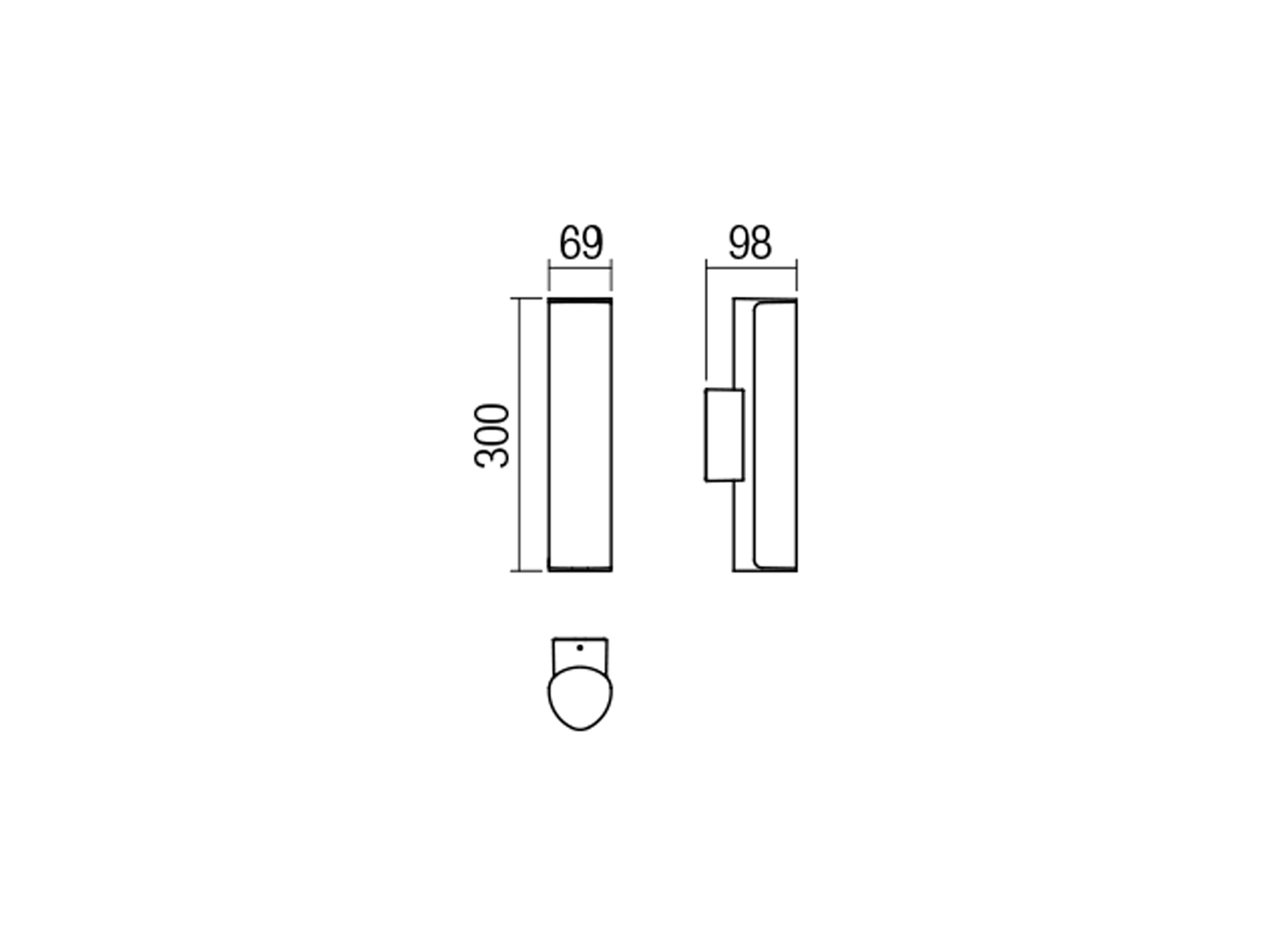 Nástěnné LED svítidlo Troll tmavě šedá, 9,5W, 3000K, 30cm