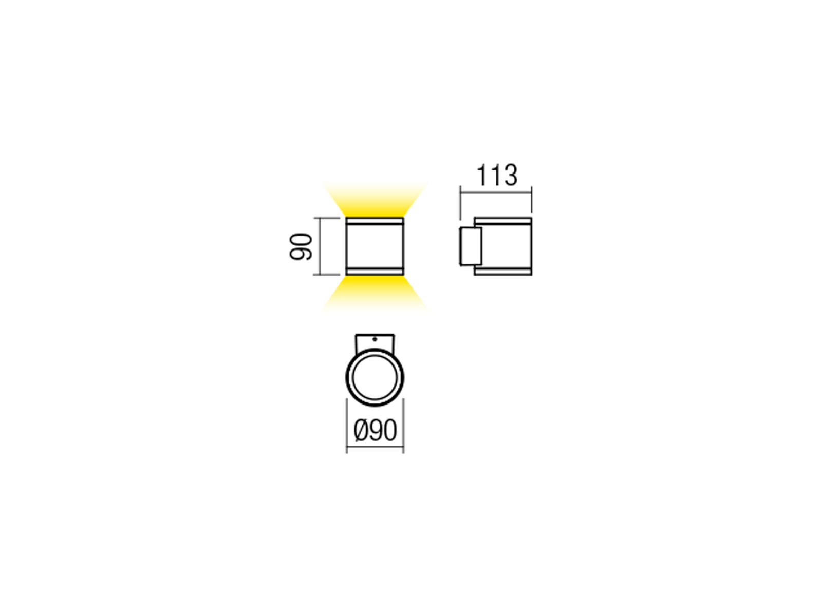 Nástěnné LED svítidlo Eta tmavě hnědé, 2x6W, 3000K, ø9cm