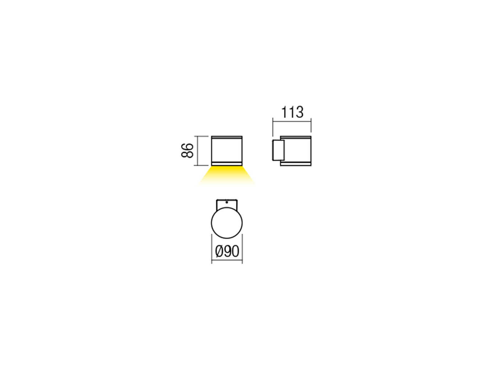 Nástěnné LED svítidlo Eta tmavě šedé, 6W, 4000K, ø9cm