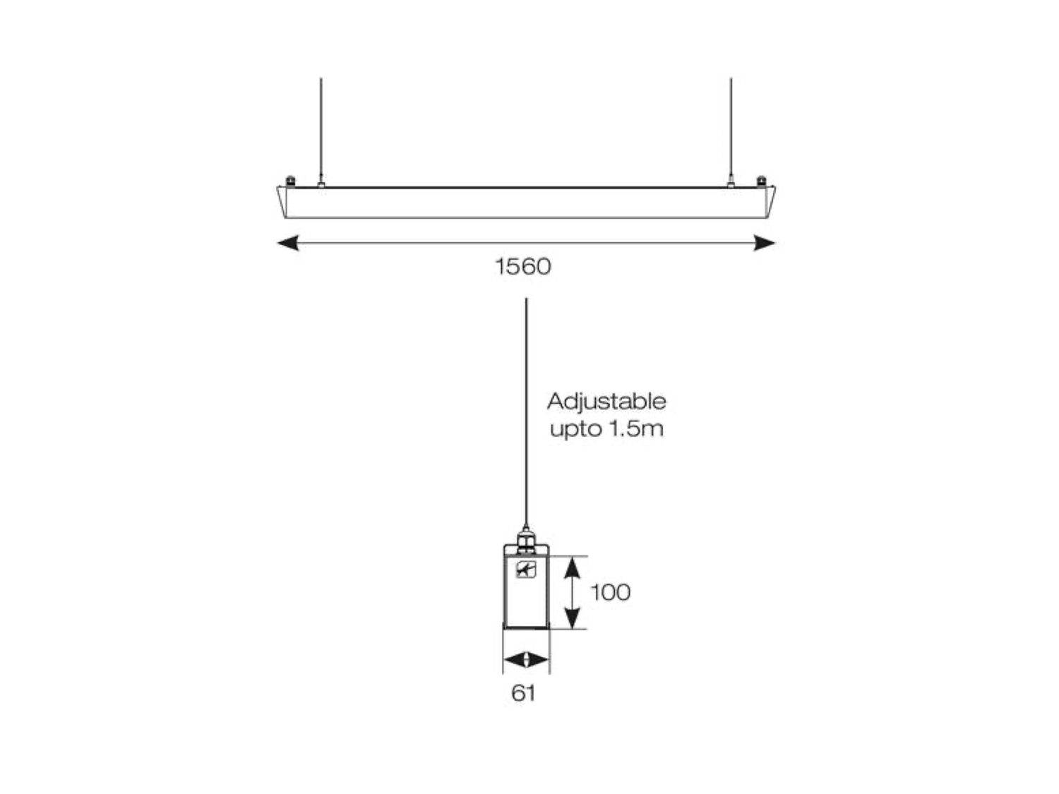 Závěsné lineární LED svítidlo Otto EVO hliník, 25/42W, 3000/4000K, 150cm, IP20